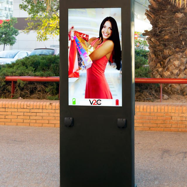 punto de recarga con publicidad